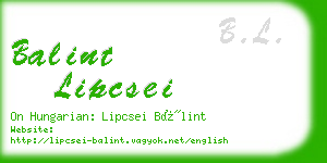 balint lipcsei business card